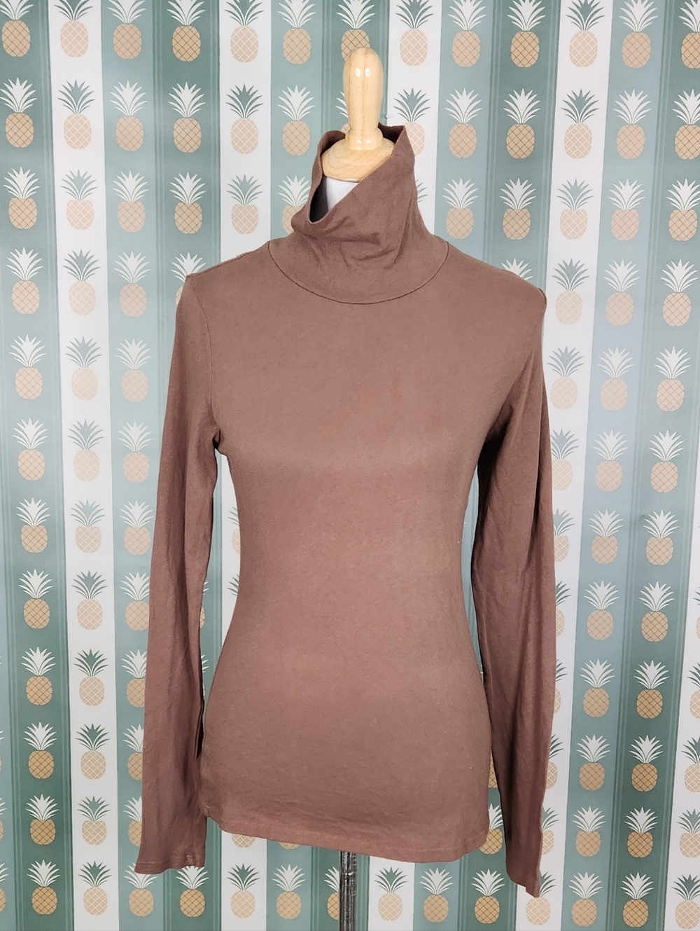 LAMade Brown Turtleneck Long Sleeve Top